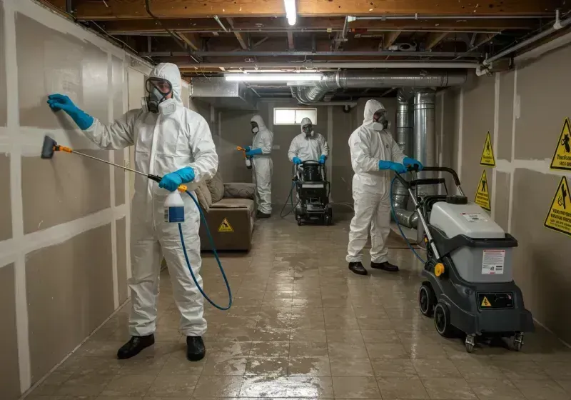 Basement Moisture Removal and Structural Drying process in Novato, CA